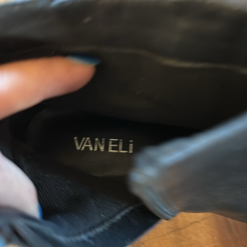 Vaneli Rheta Bootie /Black Leather Ankle Boots with Gold Accents/ Size 10N - Picture 11 of 11